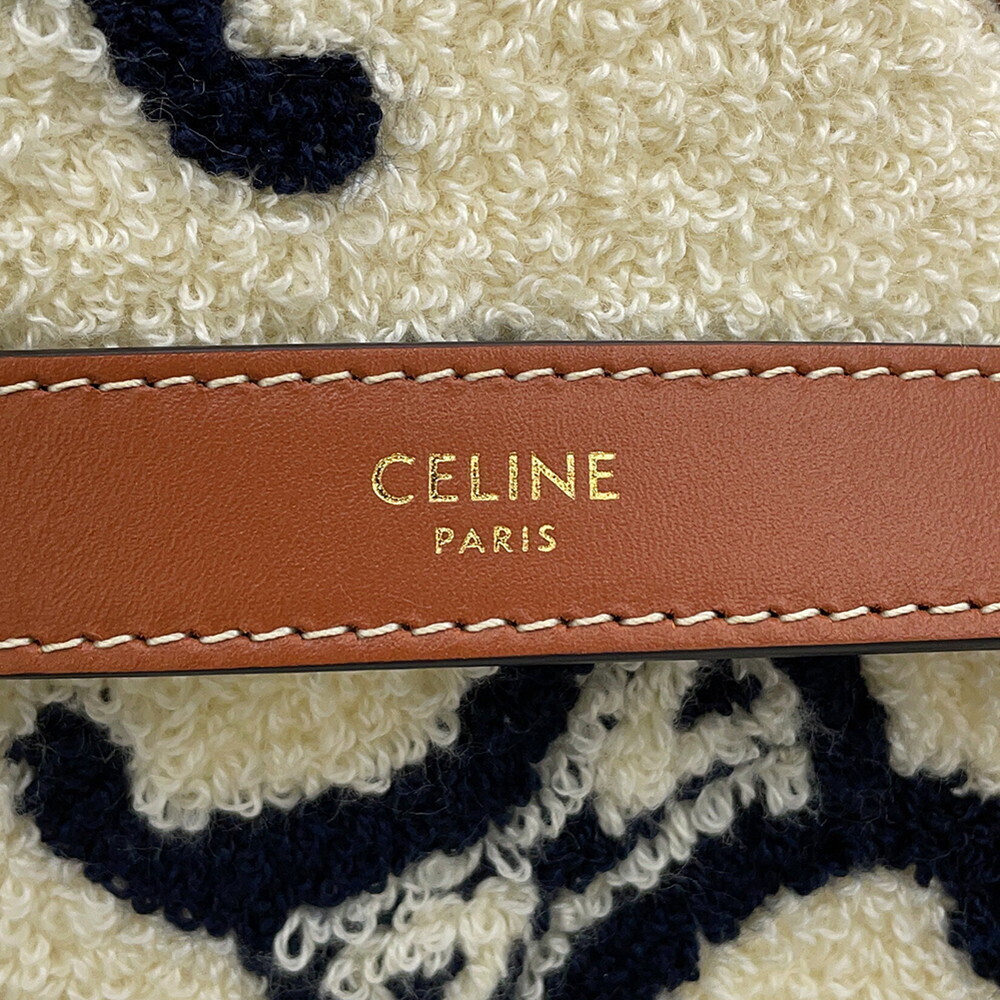 Celine Triomphe Handbag AVA Polyamide Leather White Bag - Picture 10 of 12